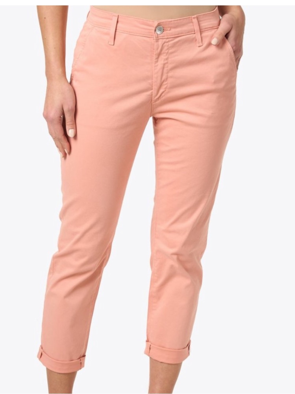 Ag Adriano Goldschmied Jeans Caden Stretch Cotton Pants In Peach-size 27